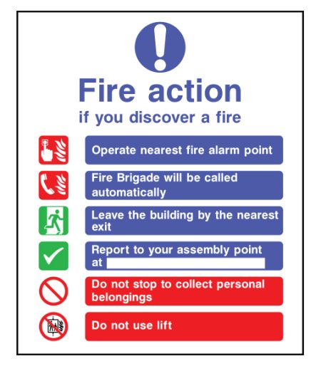 Fire Action Sign 2