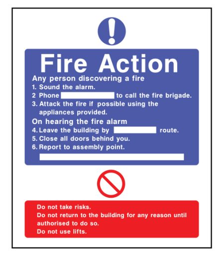 Fire Action Sign