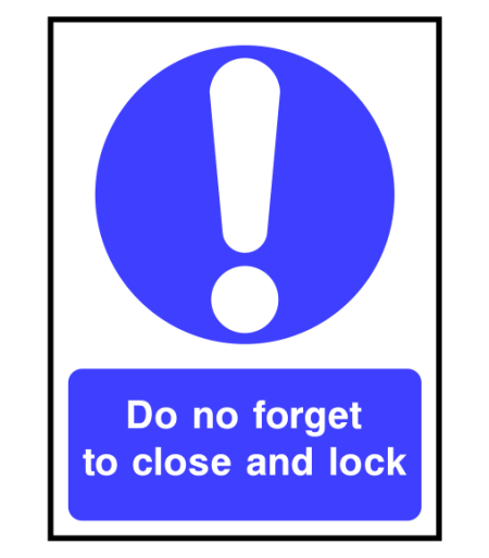 Close and Lock Sign