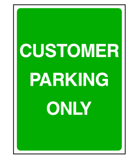 Customer Parking sign