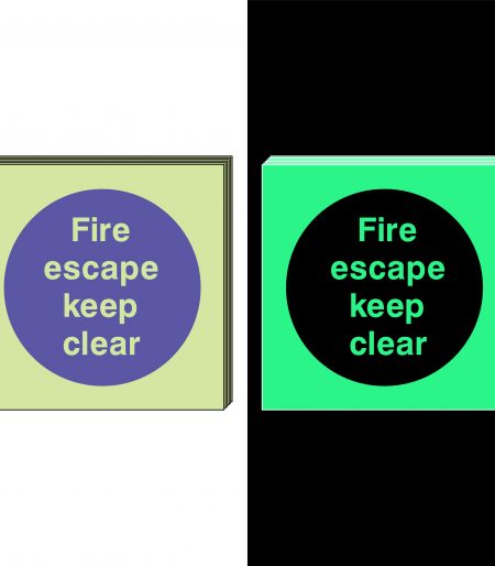 Photoluminescent Fire Escape - Keep Clear (Set of 6)