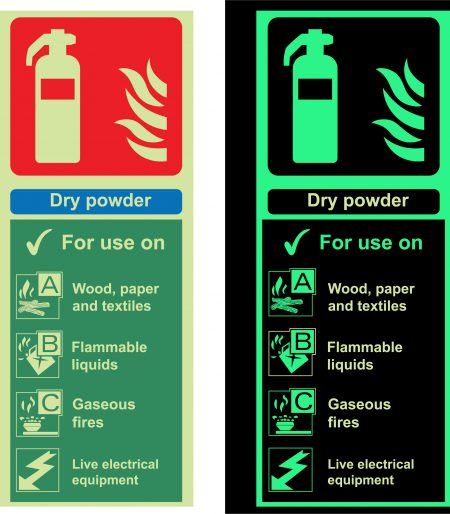 Photoluminescent Fire Extinguisher - Dry Powder
