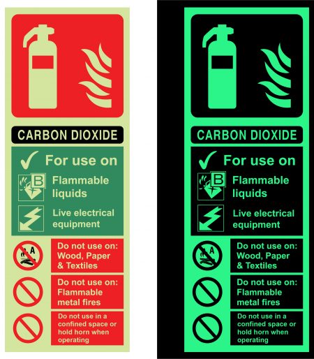 Photoluminescent Fire Extinguisher - Carbon Dioxide