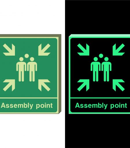 Photoluminescent Assembly Point Signs (Set of 6)