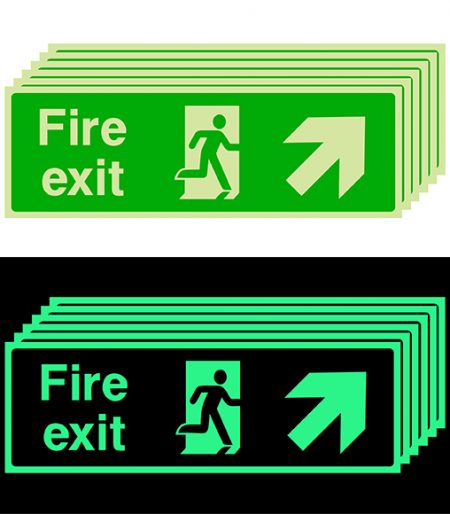 Photoluminescent Fire Exit Signs 5 (Set of 6)